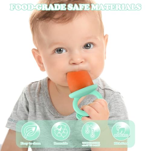 HUAKENER Mini Popsicle Molds, Silicone Popsicle Mold for Toddlers - color: Green