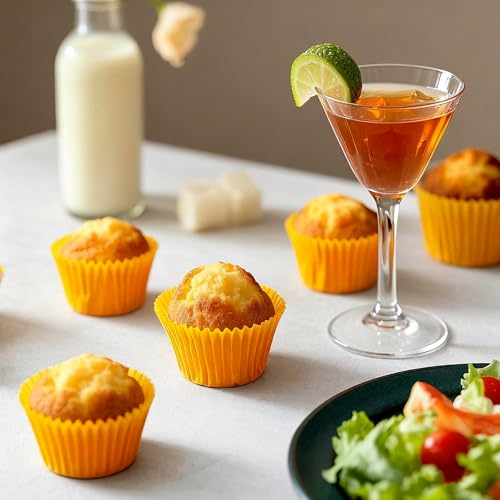 1000 Pcs 1 Inch Mini Muffin Liners,Muffin Liner for Baking White Cupcake Papers Baking Cup Liners,Used for 48 Cup Mini Muffin Pa (Yellow) - color: Yellow