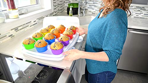 | Professional Jumbo Silicone Baking Cups | Premium 12 Piece Set | Reusable Cupcake Muffin Pans | BPA Free - size: Jumbo
