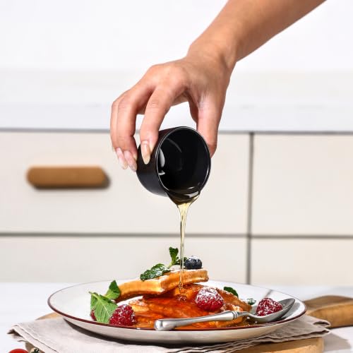 Selamica Mini Ramekins 2 OZ, Ceramic Dipping Sauce Cups, Set of 6, Black - color: Matte Black, size: 2 Oz