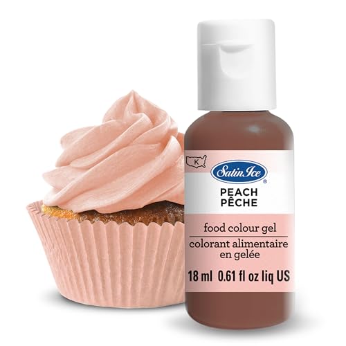 Satin Ice Food Color Liquid Gel, 0.61 fl oz Bottle, Peach - color: Peach