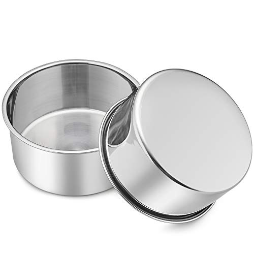 P&P CHEF 6 Inch Cake Pans Set, 2Pcs Stainless Steel Round Baking Pan - size: 6 Inch