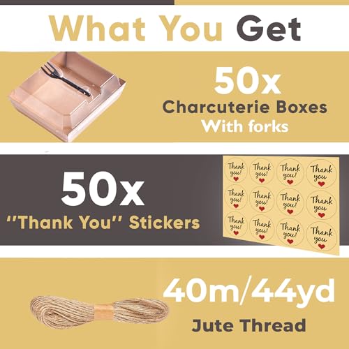 50 Pack 5in Small Charcuterie Boxes with Clear Lids, Mini Paper Containers - color: Brown