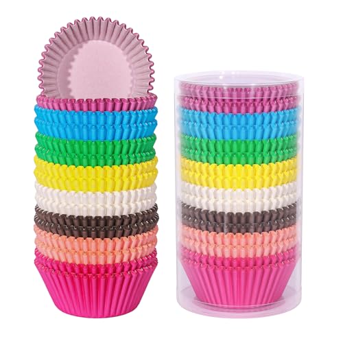 Rainbow Standard Cupcake Liners 400 Count Colorful Paper Baking Cups Disposable Cupcake Wrappers for Holiday and Party Baking Supplies
