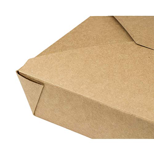 Karat Paper To Go Boxes [54 oz - 200ct] Leak-Resistant, Microwavable, Heavy-Duty Take Out Boxes | Grease Resistant & Stackable | #2 Kraft Brown - color: Kraft, size: 54