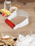 Dough Blender Pastry Cutter Kitchen Cutter with 5 Durable Stainless Steel Blades Non Slip Rubber Handle Ergonomic Design Ideal for Mixing Cutting and Blending Ingredients Perfect for Home Bakers，Red - color: Red