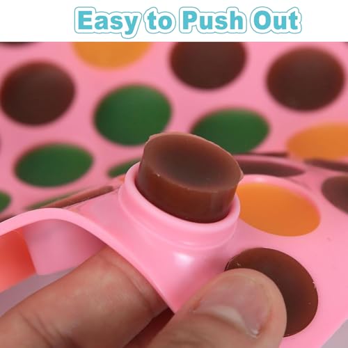 3pcs Round Candy Molds Silicone Molds for Hard Candy, Gummy, Caramels, Chocolate, Ganache, Ice Cubes, 220 Cavity - color: 3pc-55 Cavities Round