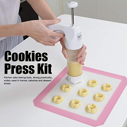 OUKENS Cookie Press Kit, Spritz Cookie Press Biscuit Maker Set for Baking with 12 Discs & 6 Icing Nozzles, for Butter Cookies, Cake Decorating, Diy Desserts