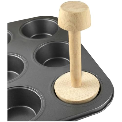 Double Sided Wooden Tart Tamper, Pastry Pusher for Pie, Quiche, Cake Baking Tools
