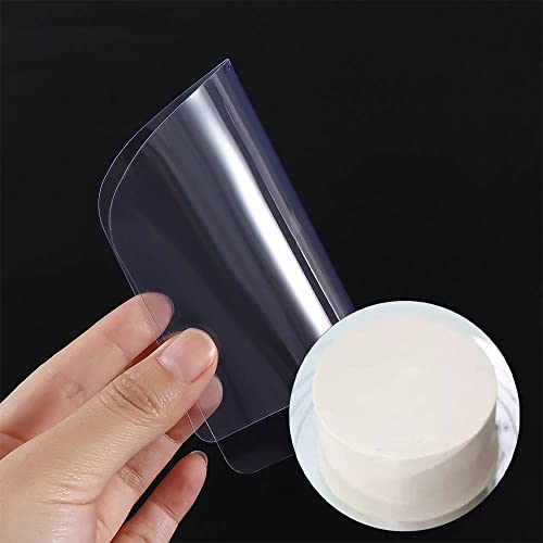 Leadigol 10Pcs Plastic Cake Scraper,Flexible Cake Fondant Smoother Shaper,Transparent Cake Cream Scraper,Icing Smoother for Bread Pastry Cake