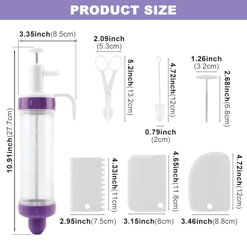 Donut Filler Injector, Cupcake Filler Tool Piping Kit, with 7 Icing Nozzles, 3 Cream Scrapers Frosting Piping Nozzles Kits, for Cake Cookie Baking