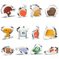12PCS Football cookie cutter set Set, Fondant Biscuits Molds for Football, Jersey, Shorts, Shoe, Whistle, Helmet, Beer Mug, Glove, Trophy Cup, Cap, Table Tennis Racket, Foam Finger - Stainless Steel - color: Sports