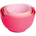 BoxedHome Mixing Bowls Set of 4, BPA Free Plastic,Microwave Safe, Rose Red - color: Pink Gradient