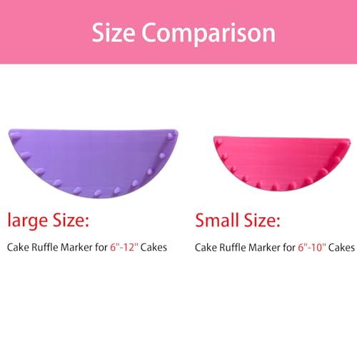 2 PCS Cake Arch Guide Tool, Cake Piping Guide Tool, Ruffle Guide Stencil, Cake Decorating Tools, Cake Ruffle Marker for 6"-10" Cakes - size: Small