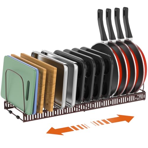 Housolution Cutting Board and Baking Tray Cookie Sheet Organizer, Bronze - color: Bronze, size: 14 Dividers