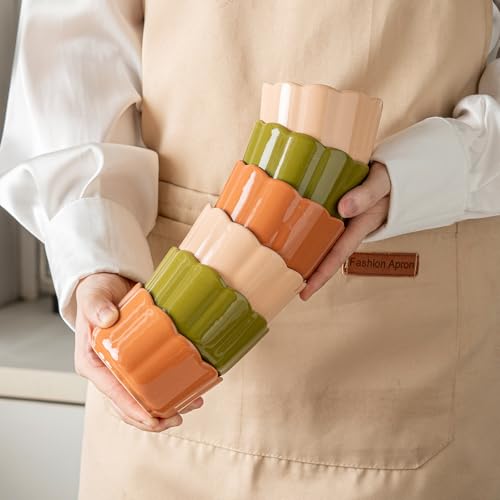 6-Piece 6 Oz Scallop Ceramic Ramekins, Soft Pink - color: Soft Pink