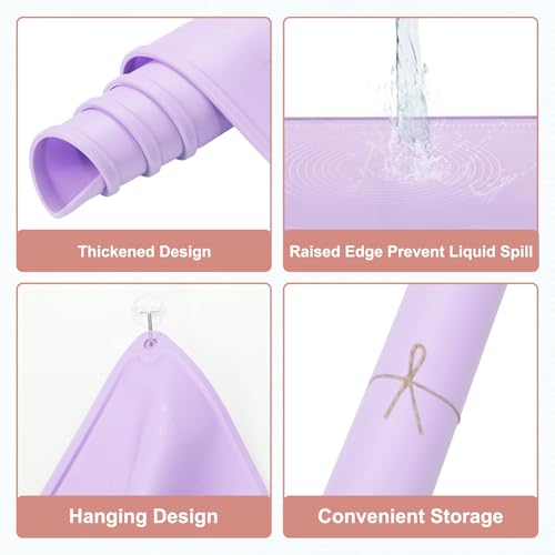 uxcell Silicone Pastry Mat, 27.5" x 19.7" Silicone Baking Mat with Measurements, Non-Stick Dough Rolling Mat for Making Pastry Cookies Bread Pizza Purple - color: Purple, size: 27.6"L x 19.7"W