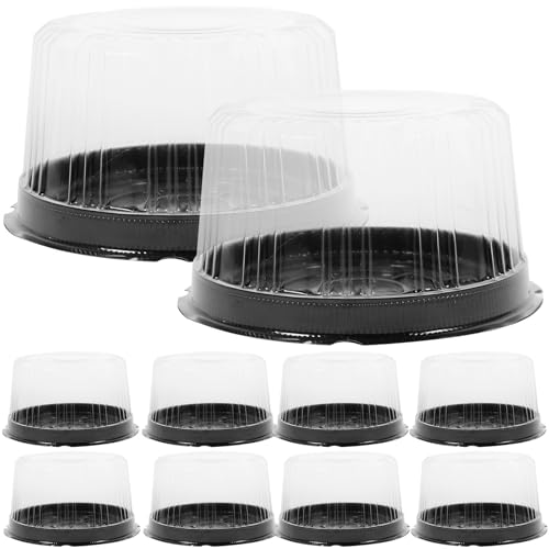 Operitacx 10pcs Clear Food Container Cake Containers Carriers Packaging with Lids 6inch(Style) - color: Transparent
