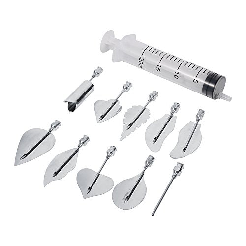 Gelatin Art Starter Kit - 11PCS 3D Pudding Cake Decorating DIY Tool Set Includes 10 PCS Gelatin Tools and 20ml Syringe Pudding Pastry Nozzles for Cake Decoration, Jelly Cake making