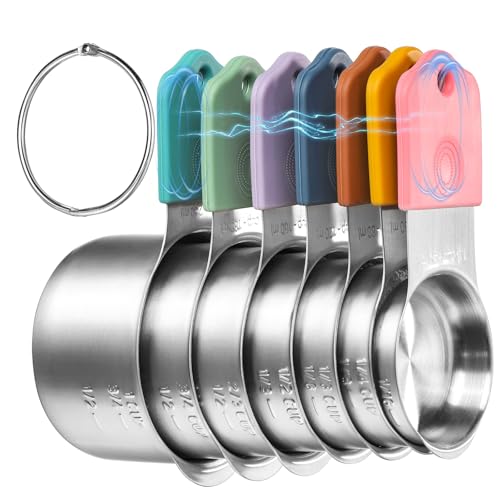 7-Piece Magnetic Measuring Cups,Stainless Steel Measuring Cups Set