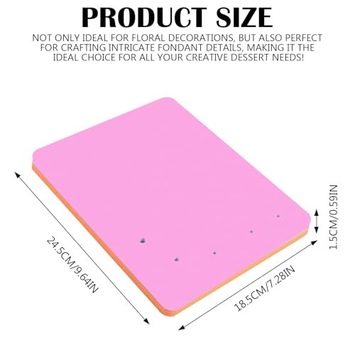 1 Pcs Fondant Foam Pad with 5 Holes, Flower Drying Mat - color: Pink-green
