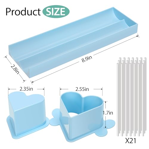 Heart Cake Pop Mold Set with 9in Tray and Sticks- Blue - color: Light blue（Heart）