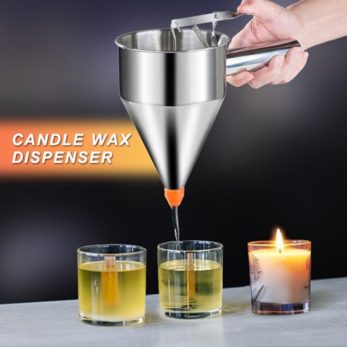 40oz Pancake Batter Dispenser, Stainless Steel Cake Dispenser with 4 Caliber Funnel & Stand, Baking Tools for Pancakes, Cupcakes & Baked Goods - size: 40oz