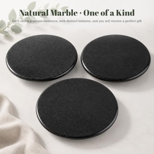 Karibiber Natural Marble Cake Stand, 12" Round Cupcake Stand, Stone Dessert Display Pedestal for Kitchen Counter, Serving Platter for Fruit, Birthday, Wedding, Charcuterie Cheese Board Black - color: Black