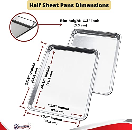 KITCHENATICS Half Sheet Baking Sheet Pan Set, Nonstick Aluminum, 13x18, 2Pc - size: 13.1" x 17.9" Half Sheet Pans - 2 PCS