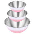 Pink Gradient Mixing Bowls with Measurements, 3-Piece Set - color: Pink Gradient