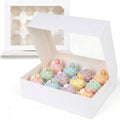 HANSGO 12 Count Cupcake Boxes, 6 PCS Cupcake Containers with Window