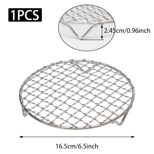 16.5cm/6.5inch Stainless Steel Air Fryer Rack Steamer Cooling Rack