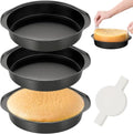 6 Inch Round Cake Pan with Handle, 3PCS Nonstick Cake Pans with 100 PCS Parchment Paper - size: 6 Inch