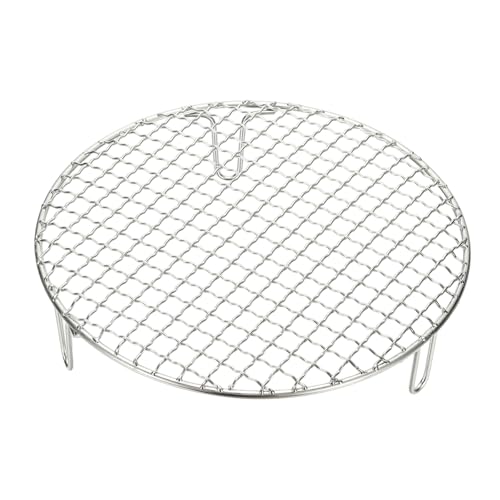 uxcell 9.5 Inch Round Cooking Rack, Stainless Steel Canning Racks with Legs, Barbecue Mesh Grill for Baking Cooling Steaming Cookware - size: 9.5 Inch
