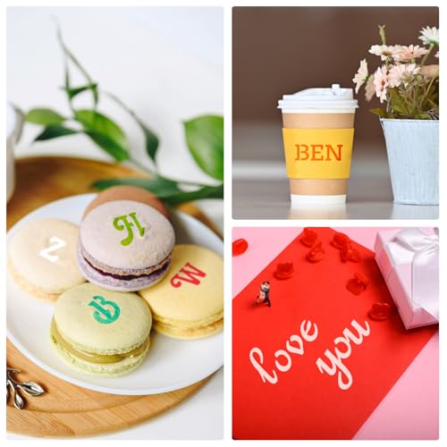 6x6in Alphabet Letter & Number Cookie Stencils for Royal Icing & Sugar Cookie Decoration - 16 Pcs Assorted Sizes - style: Alphabet 1