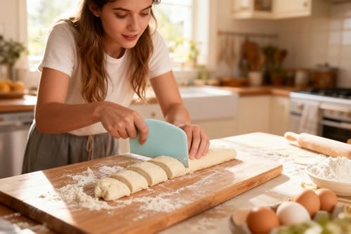 Dough Scraper Set, 5-Pack Food-Safe Plastic Bench Scrapers