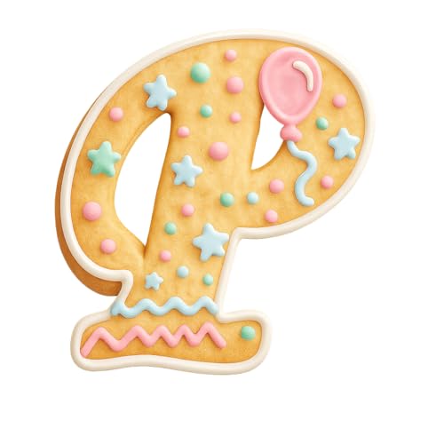 Mighty Gadget Fancy Cursive Letter A to Z Cookie Cutter - 4" Tall Alphabet Baking Mold (Random Color) (P) - color: P
