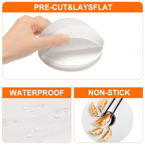 uxcell 100Pcs Parchment Paper Rounds 5 Inch, Round Parchment Paper Non Stick for Baking Small Cakes, Separating Frozen Meat, Toaster Oven, White