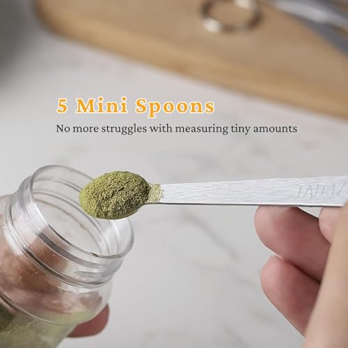 28 Pcs Stainless Steel Measuring Spoons Set with Leveler, Metal Round & Rectangular Spoons plus 2-Pack Mini Spoon Sets for Precise Cooking and Baking, Standard Sizes with Clear Engraved Markings - size: Set of 28