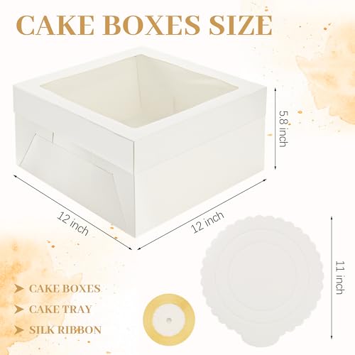 NPLUX 10 Pack Halloween Bakery Boxes, 12x12x6 Cake Boxes for Cake Makers