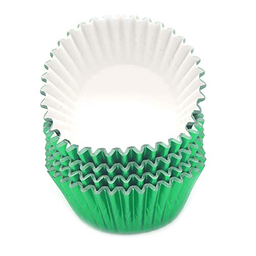 Standard Green Foil Cupcake Liners Muffin Baking Cups for Party and More, 100-Count - color: Green