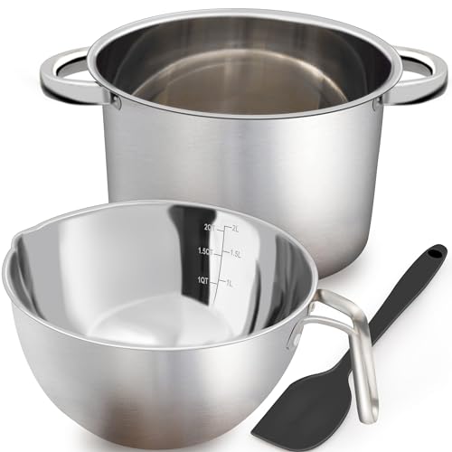 Marsheepy1.8QT Double Boiler Melting Pot with 2.54QT Stainless Steel Pot - size: 2000ML