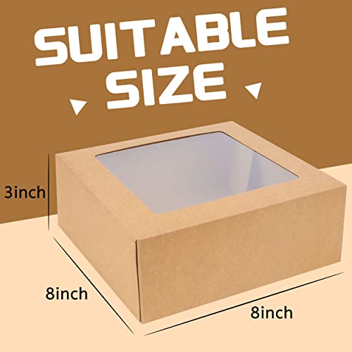 NPLUX 30 Pack Halloween Bakery Packaging, 8x8x3 Pie Boxes for Farm Markets - color: Brown