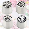 4pcs Russian Piping Tips Set Extra Large Stainless Steel Flower Icing Tips