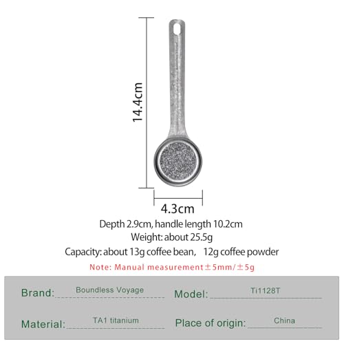 iBasingo Titanium Coffee Scoop 35ml Premium Measuring Spoon Silver Ti1128T - color: Crystalline Silver