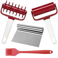 4 pcs Pizza Tool Set Including Pastry Pizza Roller, Pizza Dough Docker that Time-Saving and Dough Cutter and Silicagel Pastry Brush (4 pcs) - style: 4 pcs