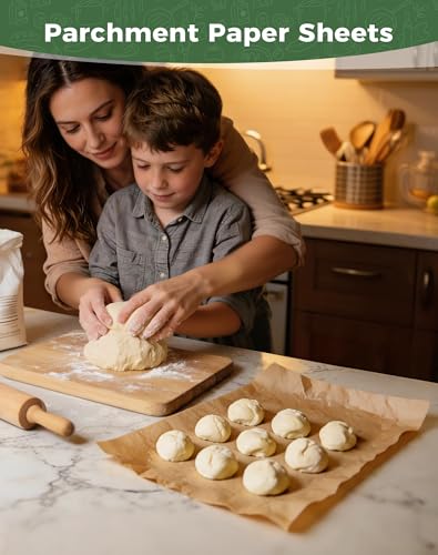 9x13 Inches Parchment Paper Sheets for Baking, Unbleached & Precut - color: Unbleached Brown, size: 9" x 13"-100 Pcs