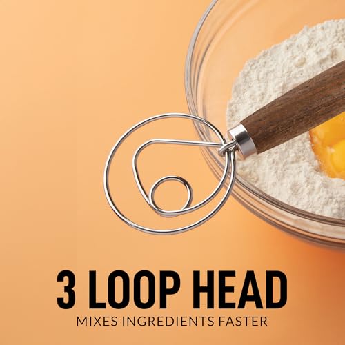 Zulay Kitchen 13-Inch Danish Dough Whisk - color: Ashwood | Single