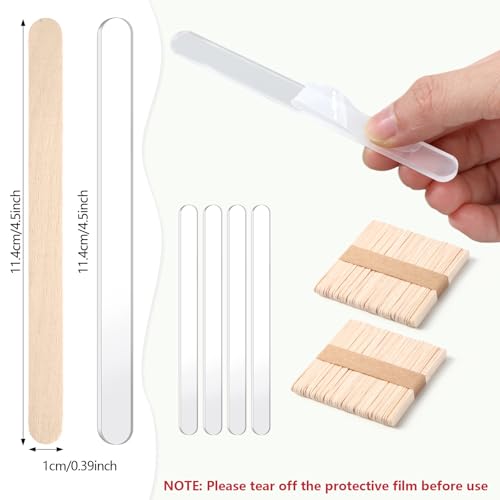 Gejoy Clear Cakesicle Stand 12 Holes, 12 Acrylic 50 Wood Sticks Ice Pop