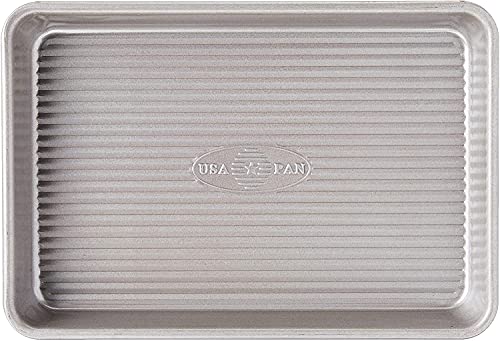 USA Bakeware Mini Sheet Pan, Warp Resistant Nonstick Baking Pan, Aluminized Steel, Set of 1 (Pack of 6) - size: Set of 1 (Pack of 6), style: Mini Sheet Pan